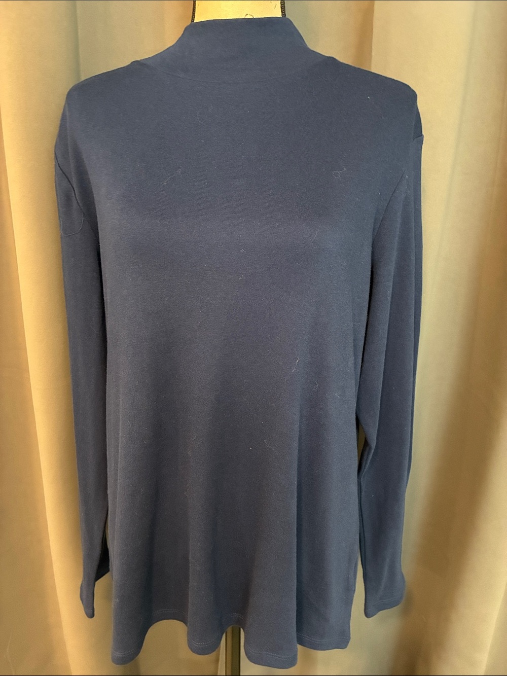 croft & barrow Navy Long Sleeve Mock Neck Top